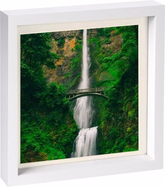 Nicola Spring White 3D Box Photo Frame with Ivory Mount, W/D/H: 25.4 x 25.4 x 25.4 cm