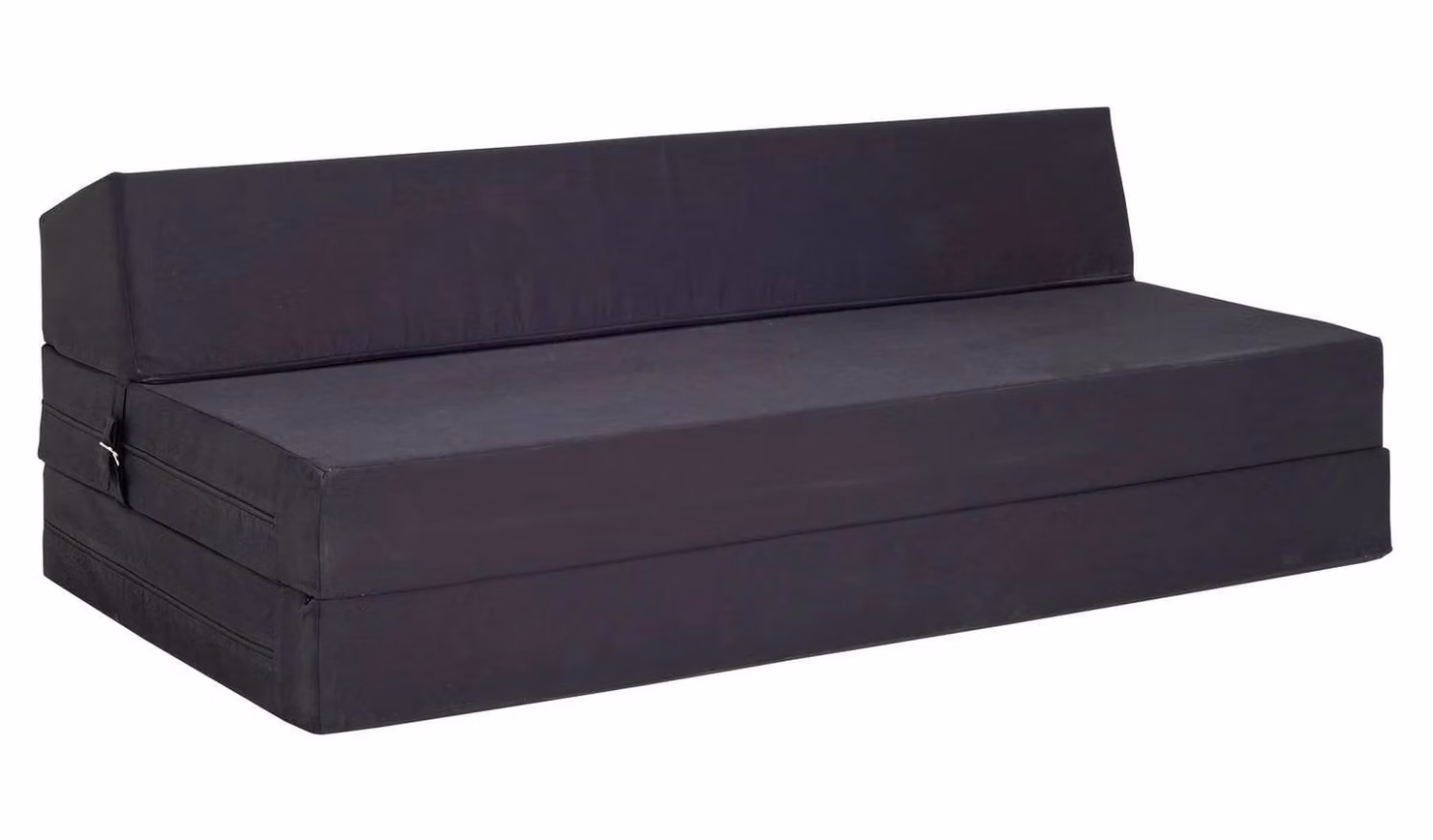 Kaikoo Double Fabric Convertible Sofa Bed in Black with Pull-out Drawer, W/D/H: 145 x 200 x 73 cm