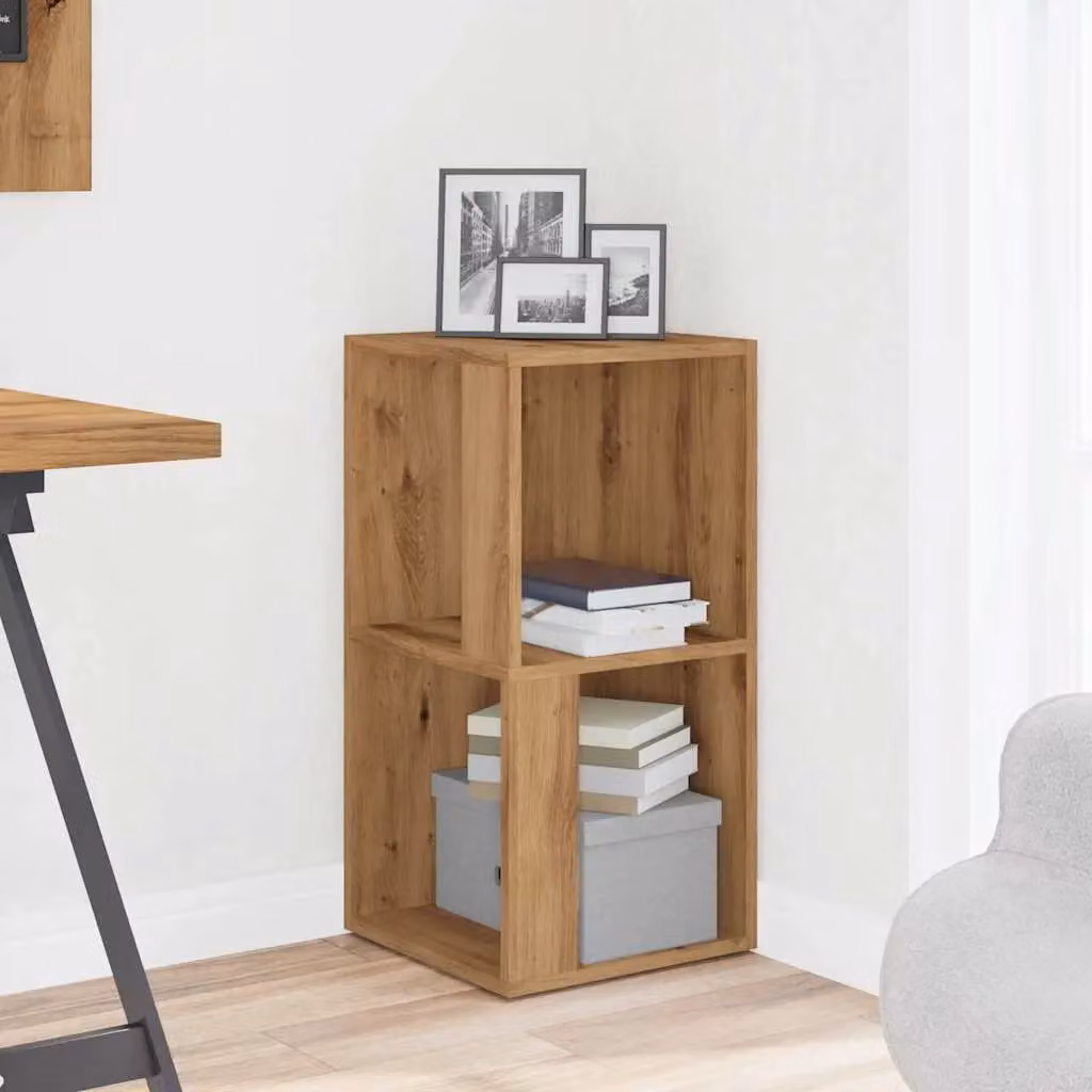 Berkfield Home Artisan Oak Corner Cabinet in Brown, W/D/H: 33 x 33 x 67 cm – 3