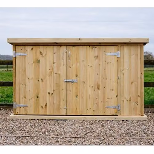Garden Village Chipping Small Pent Bike and Bin Store in Brown Wood