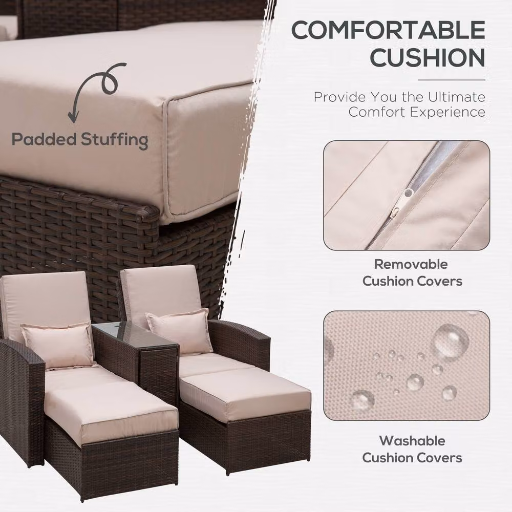 STILVORA 2-Seater Sofa with Reclining Backrest in Brown – 5