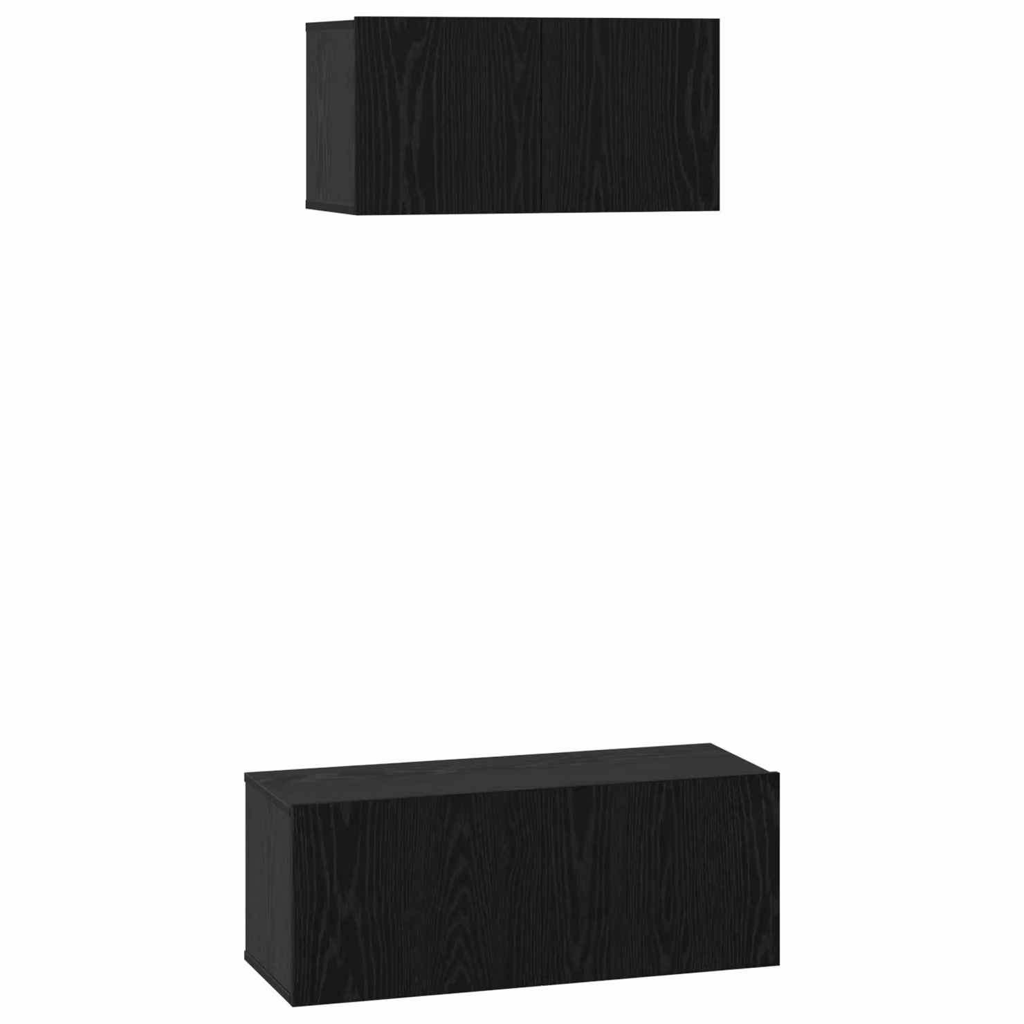 Berkfield Home Modern Black Oak TV Cabinet, 2 Piece Set, W/D/H: 80 x 30 x 30 cm – 2