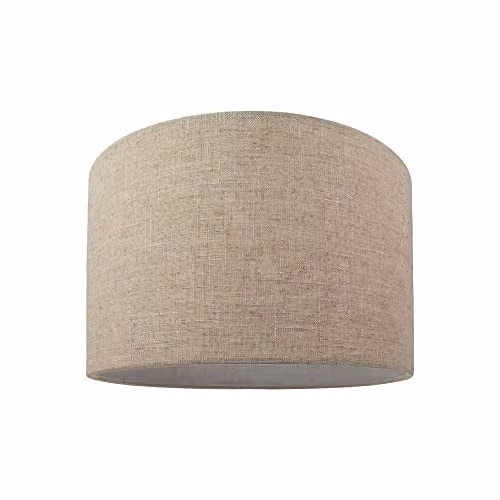 Happy Homewares Beige Linen Drum Lamp Shade, Diameter: 25 cm – 1