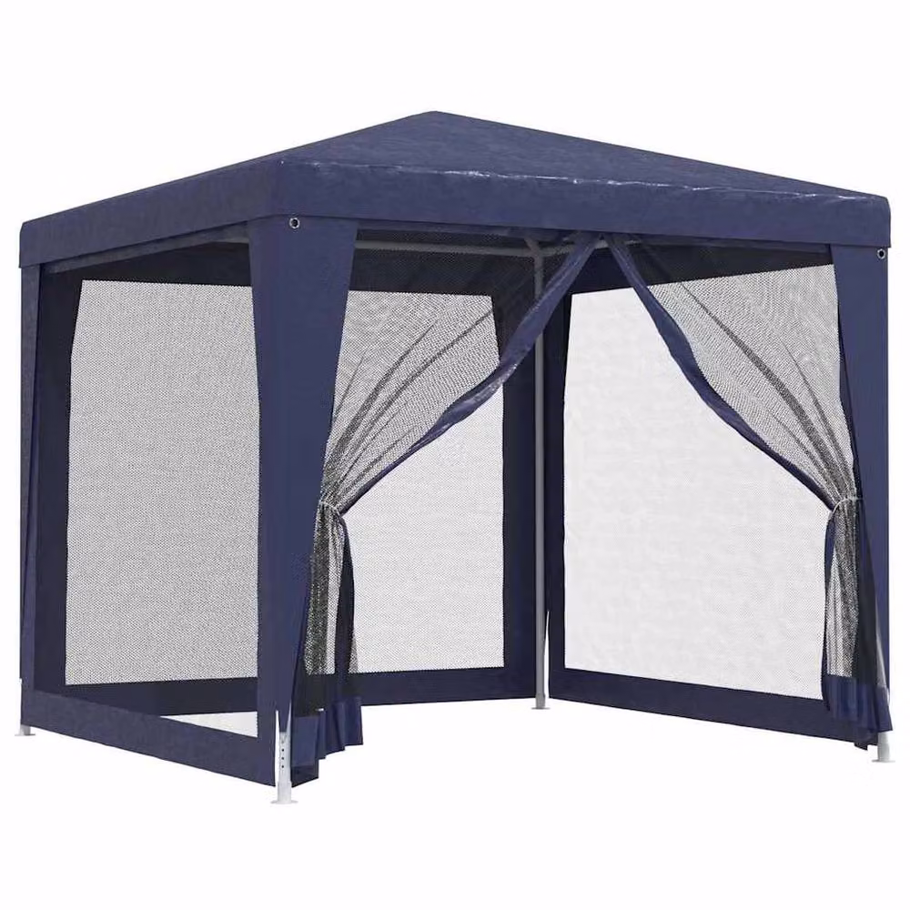 Berkfield Home Party Tent with 4 Mesh Sidewalls, Blue, W/D/H: 250 x 250 x 245 cm – 3