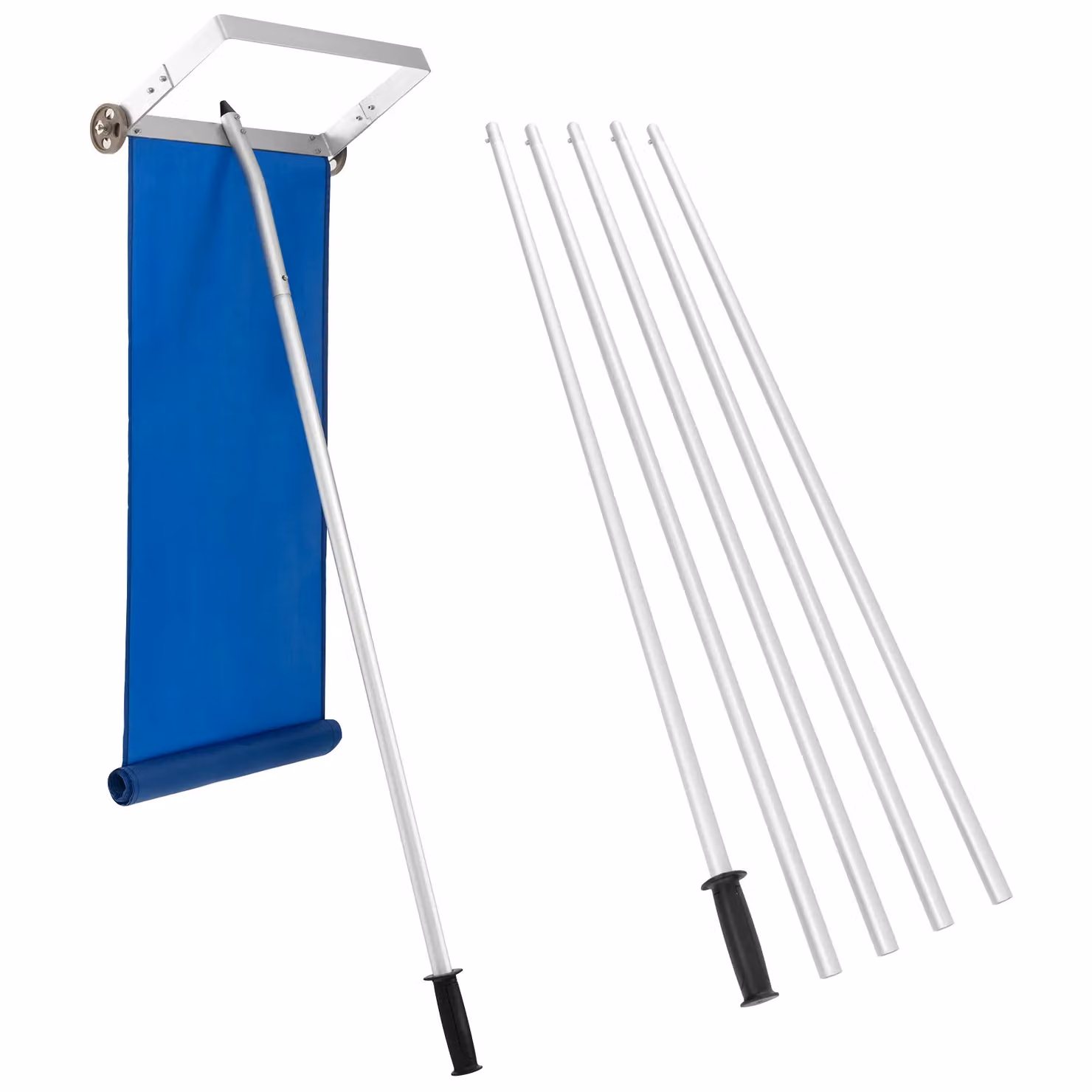 Costway Adjustable Snow Roof Rake with Telescopic Handle, Blue/Multicolour, Length: 148-610 cm – 5