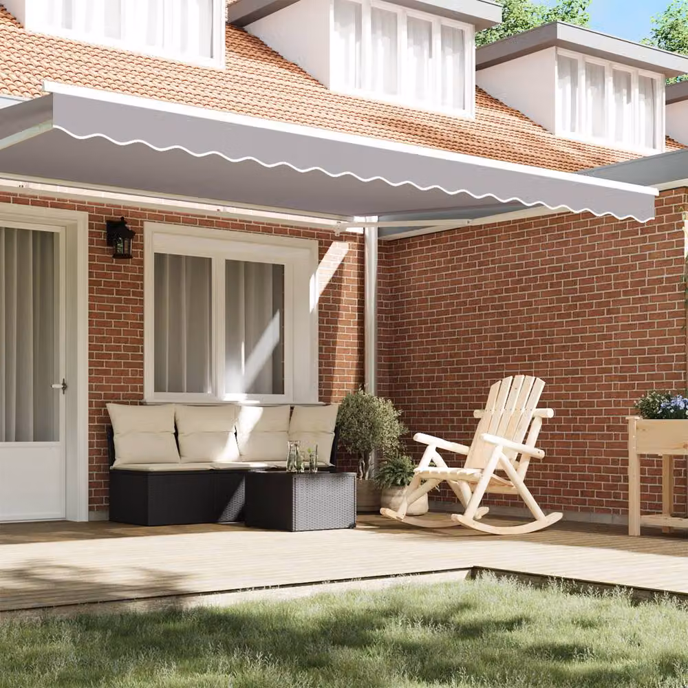 Berkfield Home Awning Valance in Light Grey for 4.5 m Frame, W: 4.3 m, H: 0.2 m – 3