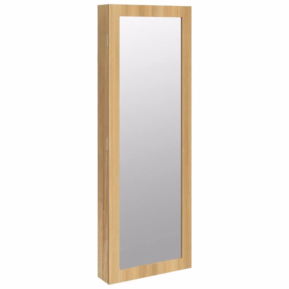Berkfield Home Wall Mounted Mirror Jewellery Cabinet in Beige, W/D/H: 37.5 x 10 x 106 cm – 2