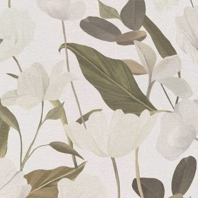 Erismann Fairy Blossom Green Floral Botanical Vinyl Wallpaper