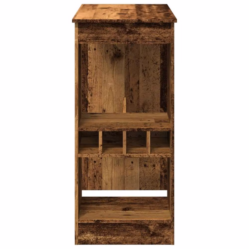 Berkfield Home Bar Table with Racks in Brown Old Wood, W/D/H: 90 x 47.5 x 103.5 cm – 5