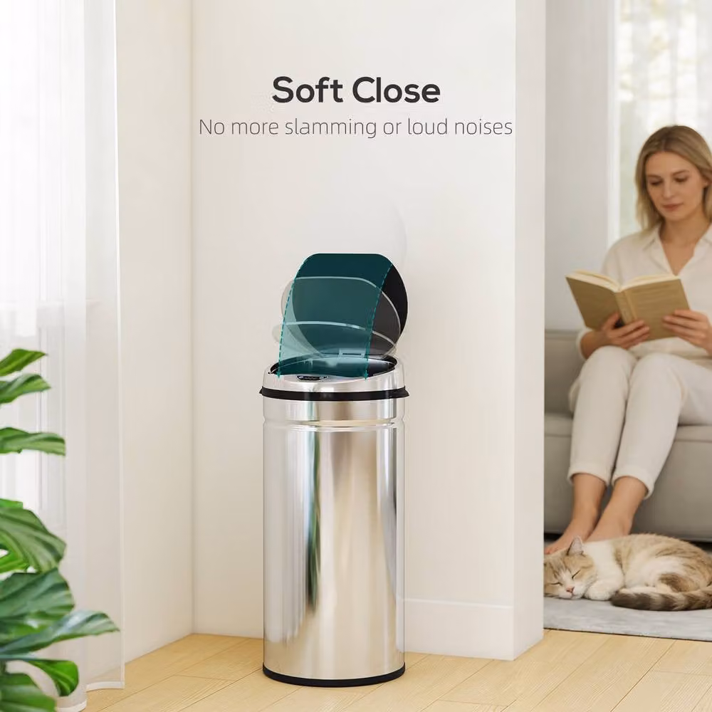 STILVORA 42 L Sensor Rubbish Bin in Silver Stainless Steel with Soft Close and Fingerprint Proof Finish, H: 86.0 cm, W: 30.5 cm, D: 42.0 cm – 7