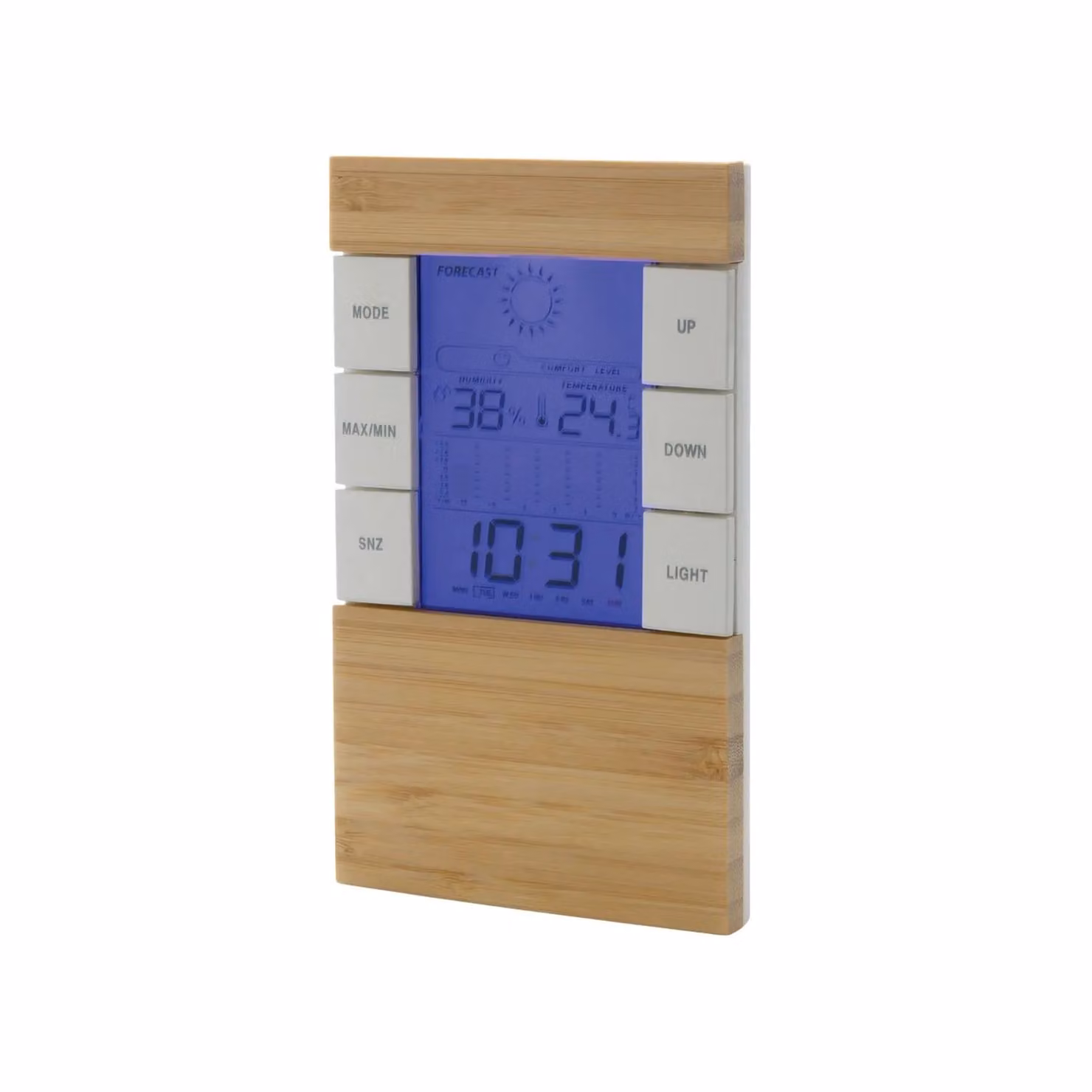 XD Design Utah Bamboo Digital Tabletop Desk Clock in Brown – 2