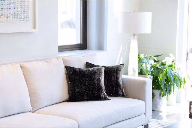 NewEdgeBlinds Glamour Square Velvet Cushion Cover in Black