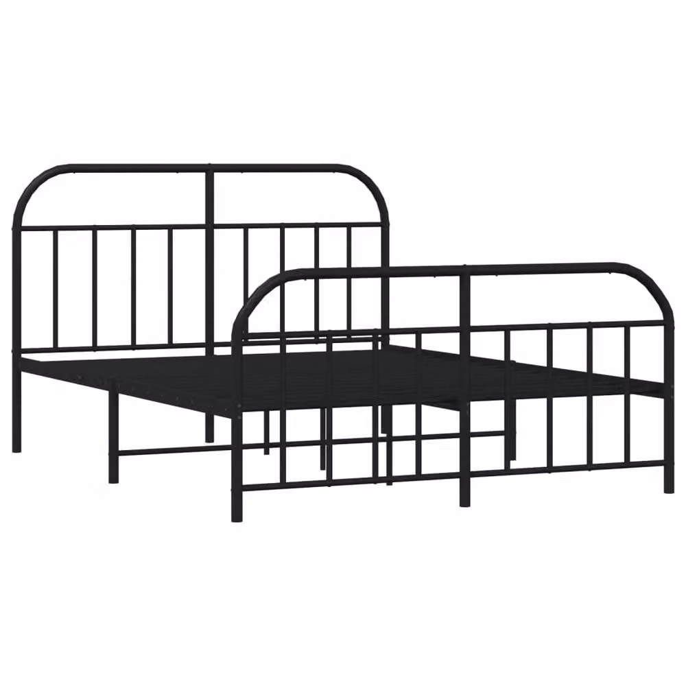 Berkfield Home Metal Bed Frame with Headboard and Footboard, Black, W/D/H: 140 x 190 cm – 3