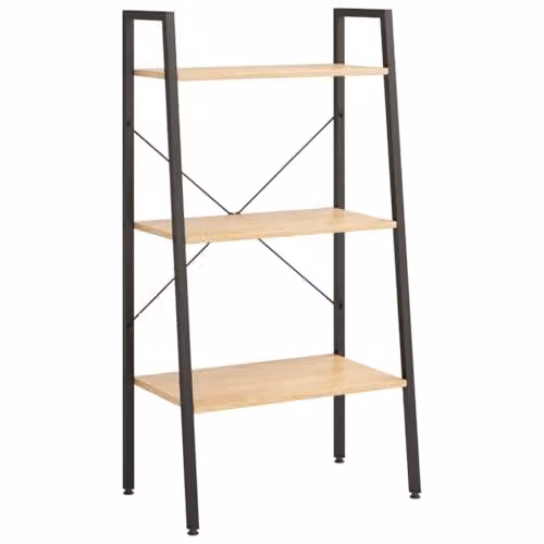 vidaXL 3-Tier Industrial Standing Shelf in Brown and Black, W/D/H: 56 x 35 x 108 cm – 1