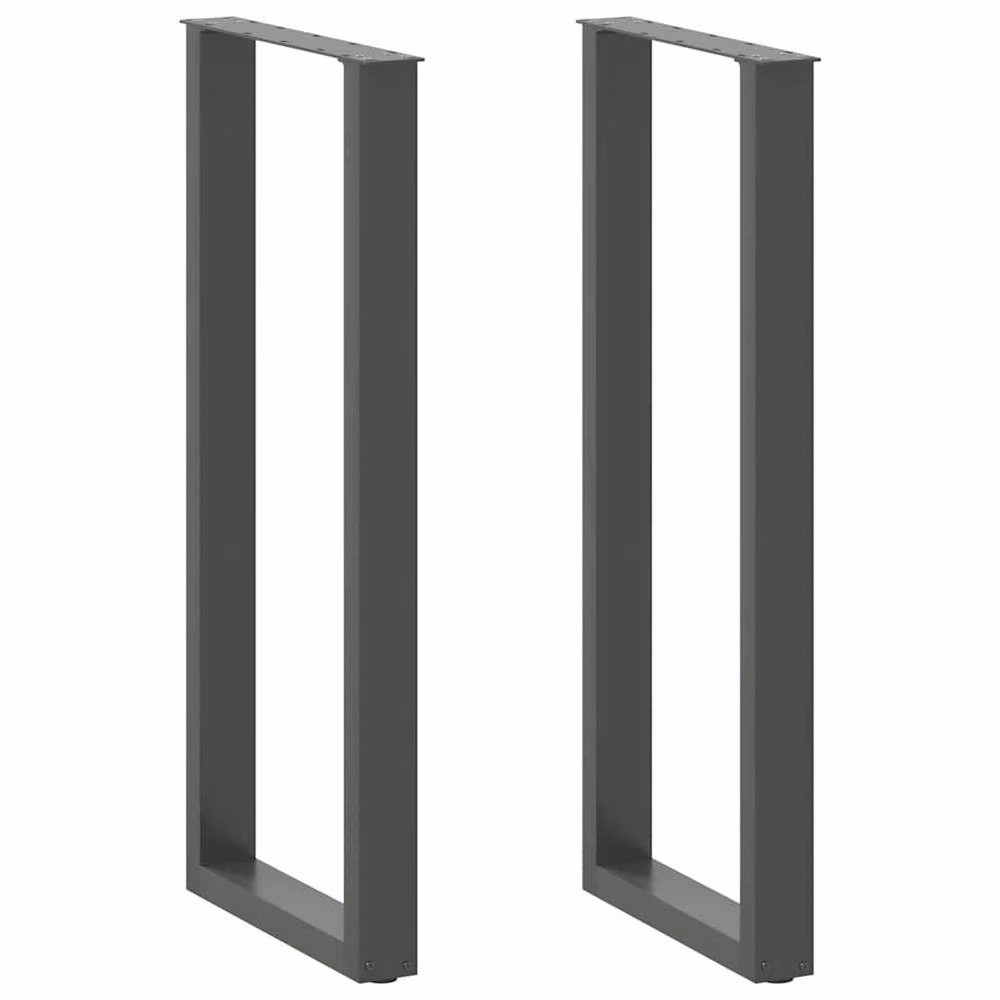 Berkfield Home U-Shaped Modern Coffee Table Legs, 2 Pieces, Anthracite Dark Grey, H: 50 cm, W: 110.5 cm – 2