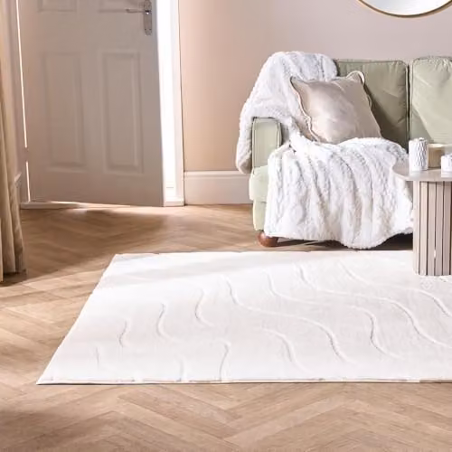 OHS Hand Tufted Contour Rug in Ivory, W/D: 120 x 170 cm