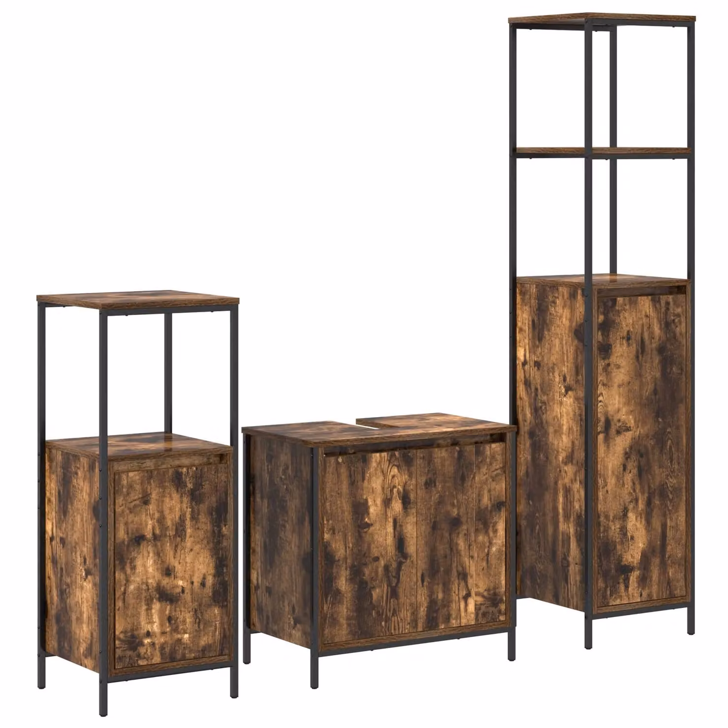 Berkfield Home 3-Piece Modern Bathroom Furniture Set in Smoked Oak Brown – 2