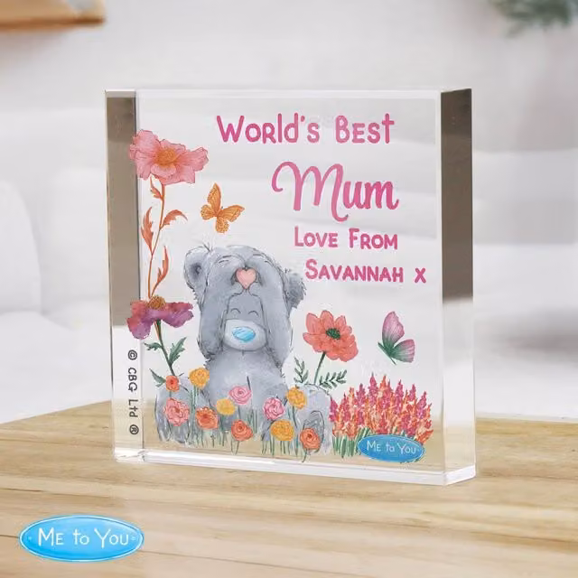 Personalised Memento Company Women's Me to You Floral Glass Ornament in Clear