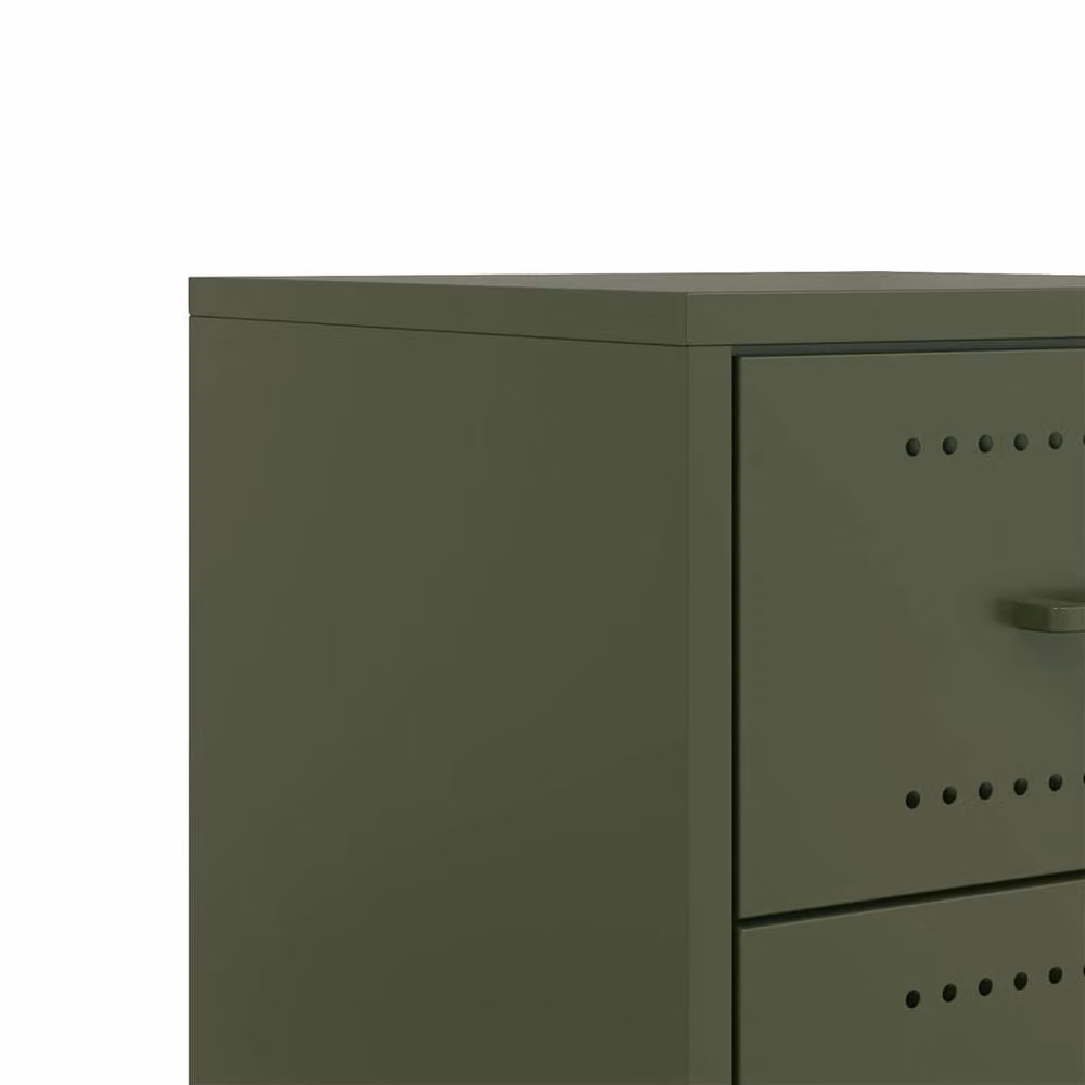 Berkfield Home Stylish Bedside Cabinets, 2 Pack, Olive Green, W/D/H: 36 x 39 x 43.5 cm – 3