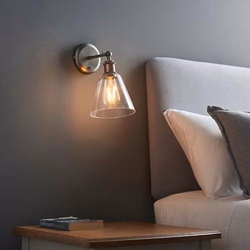 Netlighting Hal Metal Wall Lamp in Grey with Copper and Transparent Glass Shade – 3