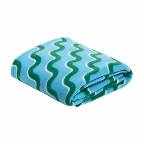 OHS Swirl Design Polar Fleece Throw Blanket in Blue and Green, W/D/H: 120 x 150 cm