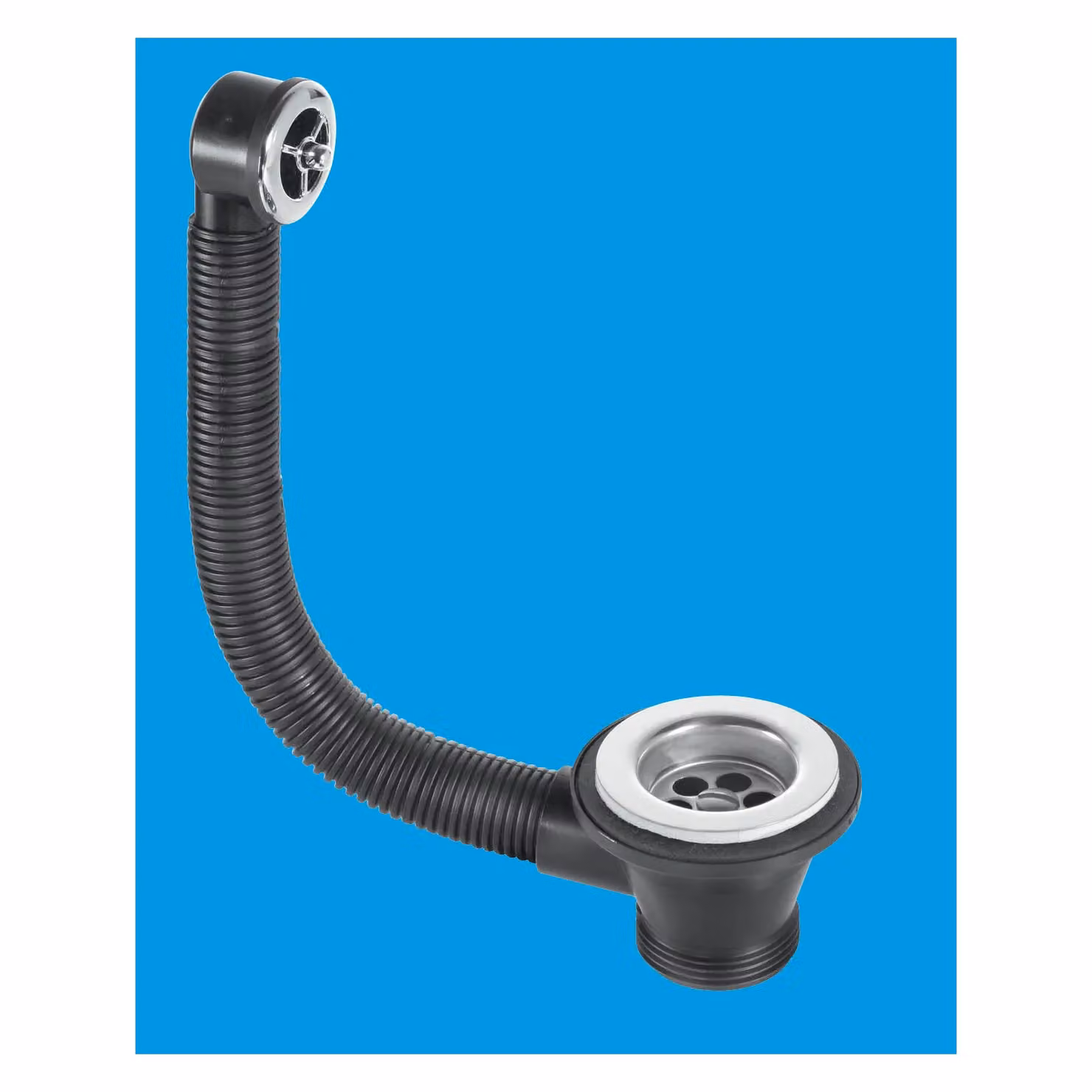 McAlpine Black Stainless Steel Combined Waste and Overflow for Basin with 1.25 inch Connection – 2
