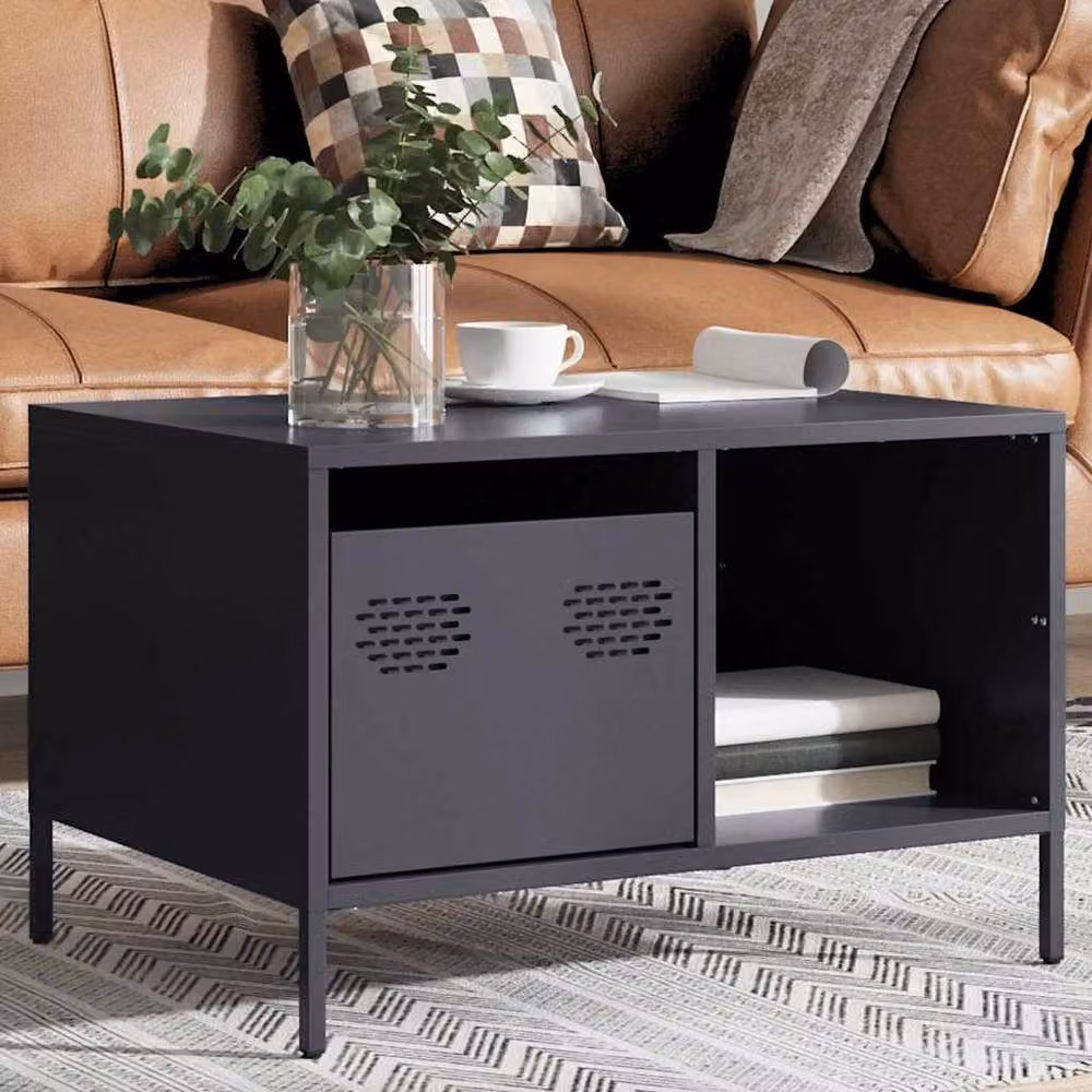 Berkfield Home Sturdy Coffee Table in Anthracite Grey, W/D/H: 68.5 x 50 x 43.5 cm – 4