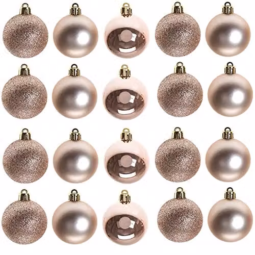 Shatchi 6-Piece Shatterproof Christmas Bauble Hanging Decorations in Gold and Silver, 60mm Round Plastic Ornaments
