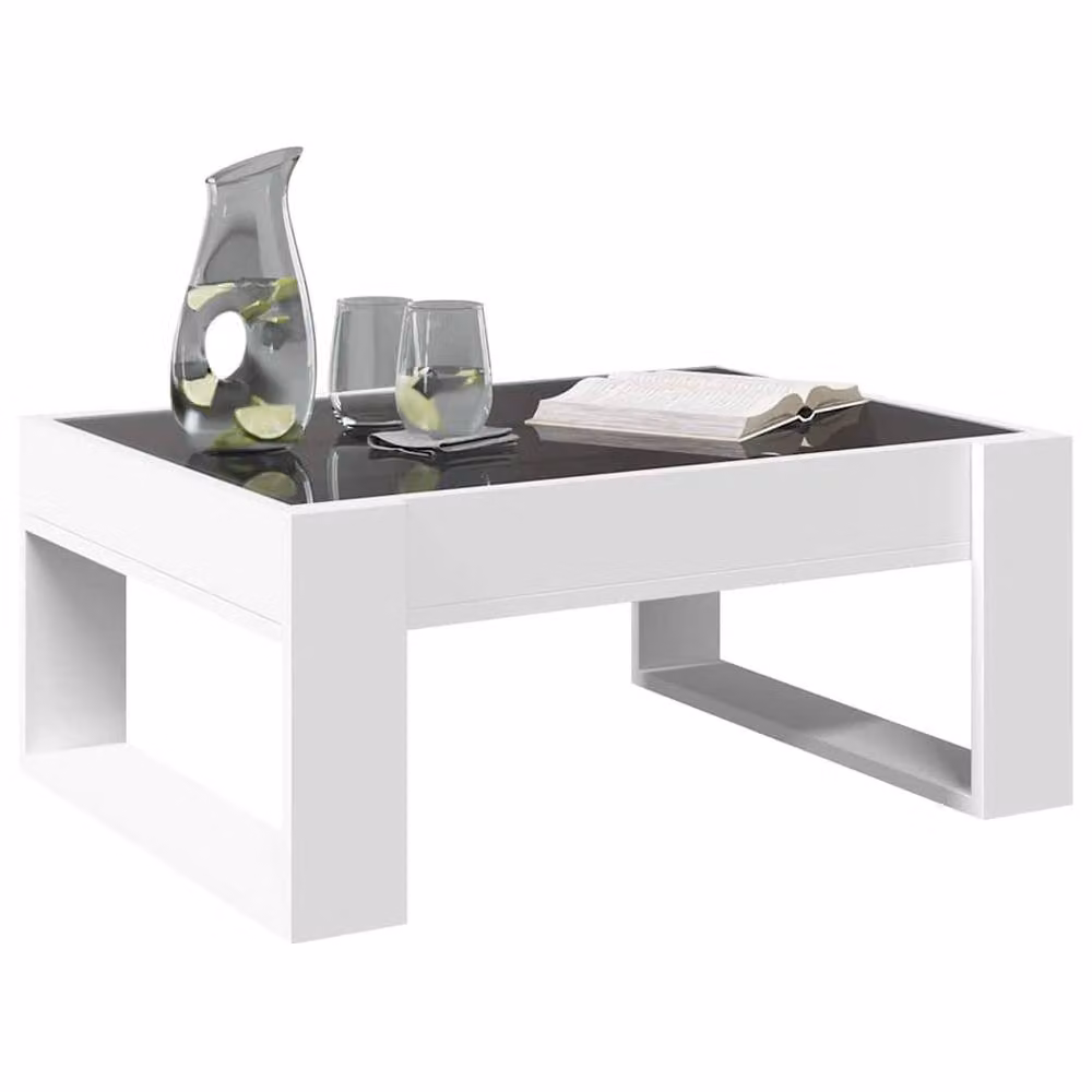 Berkfield Home Infinity LED Coffee Table in White, W/D/H: 70 x 53 x 30 cm – 2