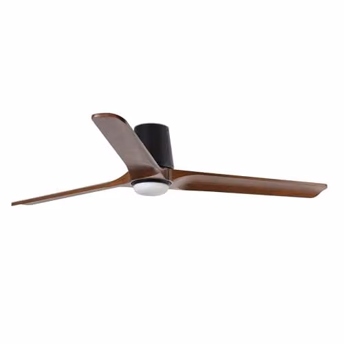 Faro Heywood Tub LED Ceiling Fan in Matt Black and Walnut, Diameter: 132 cm – 1