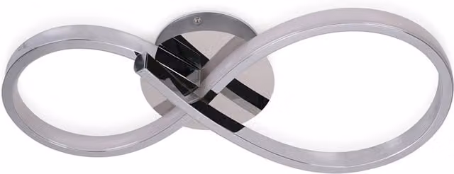 ValueLights Infinity IP44 Rated Integrated LED Swirl Ceiling and Wall Light in Silver Chrome