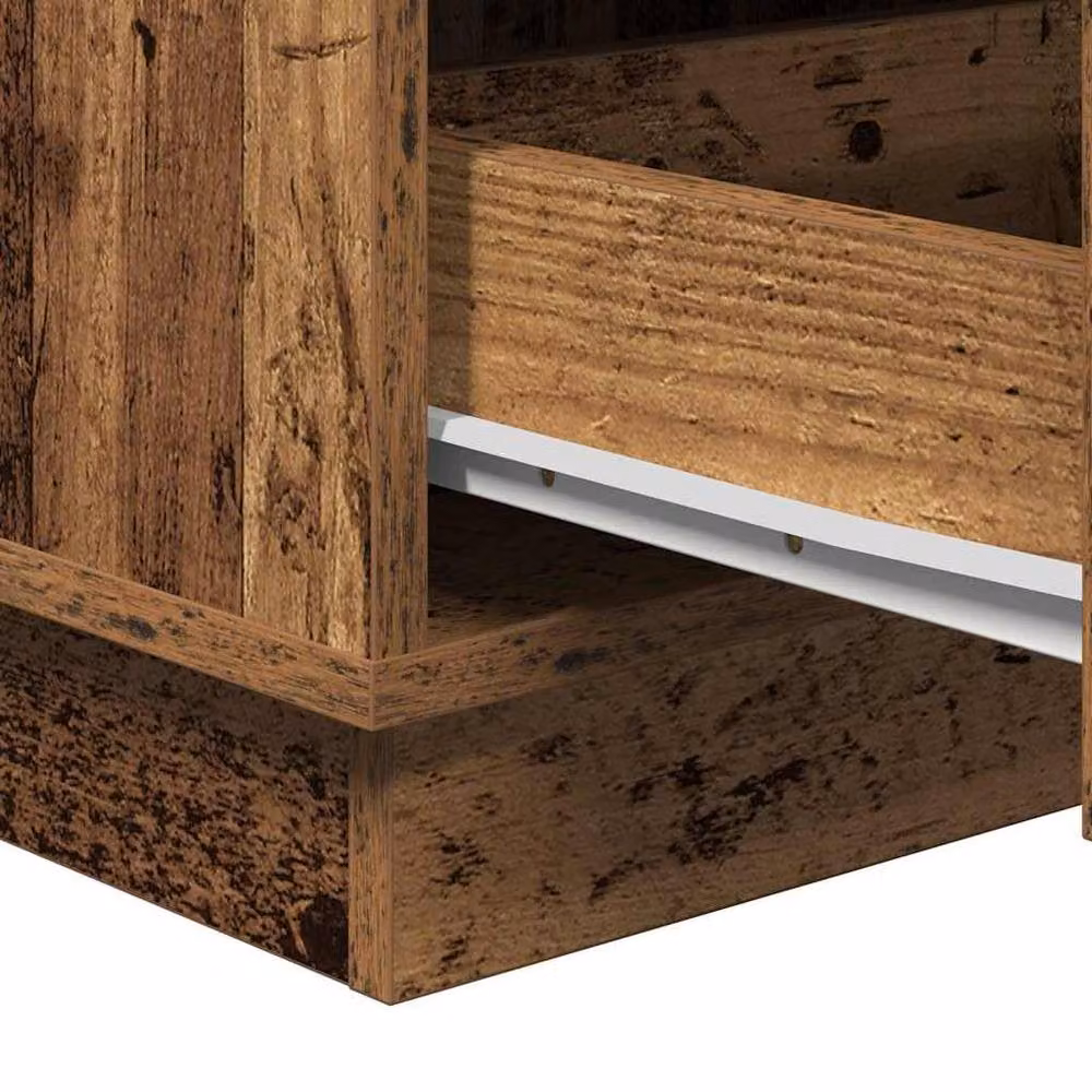 Berkfield Home Modern Bedside Cabinet with Integrated LED Lighting, Brown, W/D/H: 39 x 34.5 x 65 cm – 8