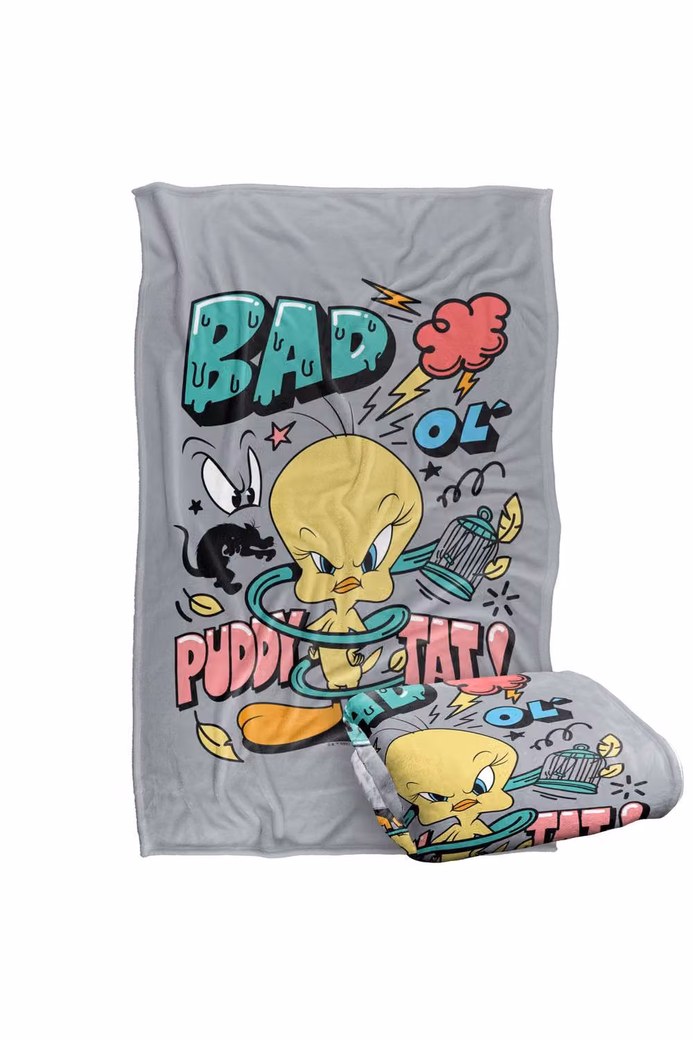 Warner Bros. Looney Tunes Sassy Tweety Multicolour Super Soft Fluffy Polyester Throw Blanket for Adults, Extra Large – 2