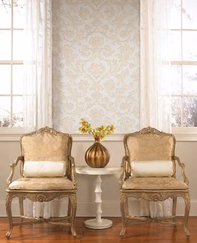 Brewster Classic Large Floral Damask Botanical Wallpaper, Peach and Beige, Roll W: 68.58 cm x L: 10.06 m – 2