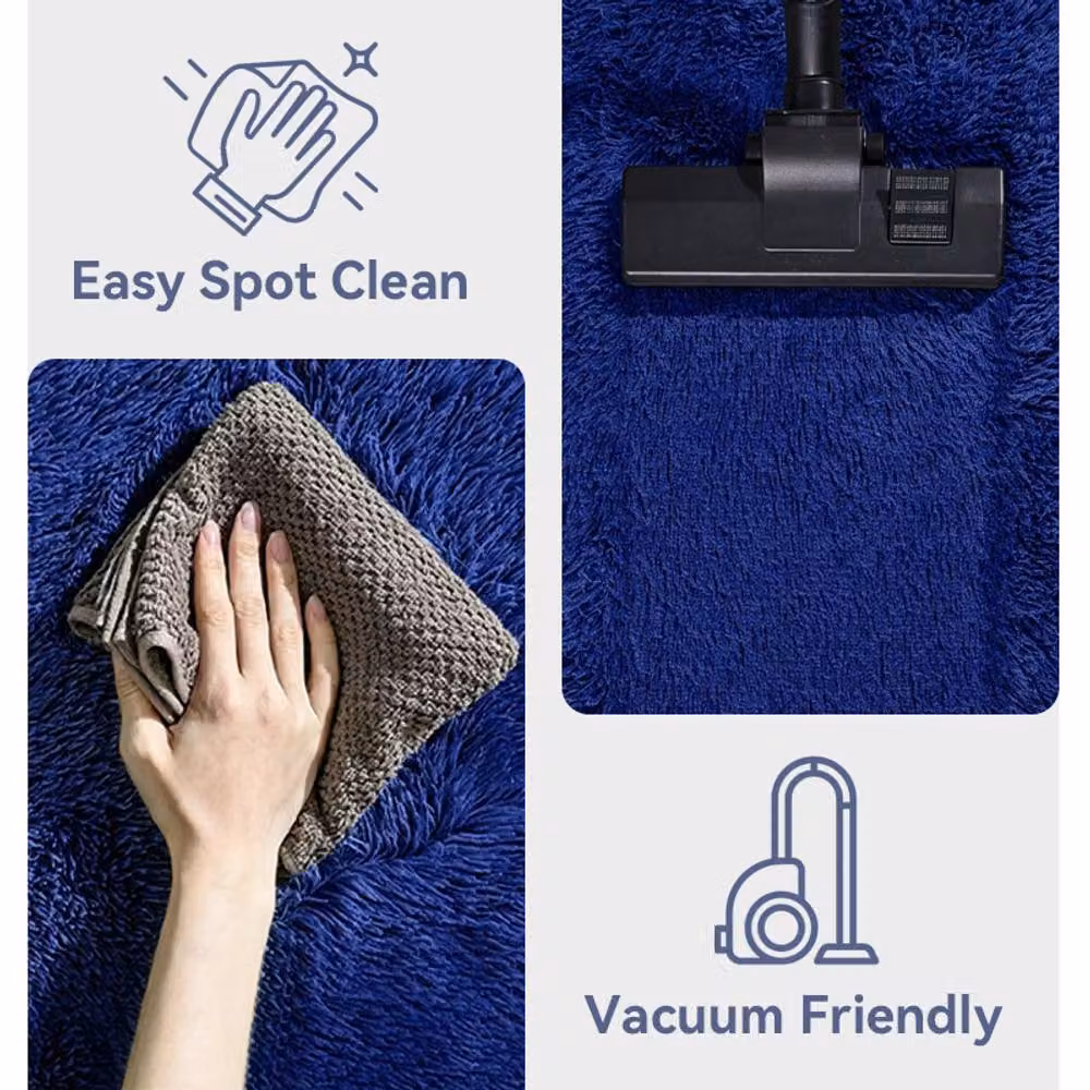 MCC Direct Faux Fur Rectangle Shaggy Area Rug in Blue, W/D: 160 x 230 cm – 6