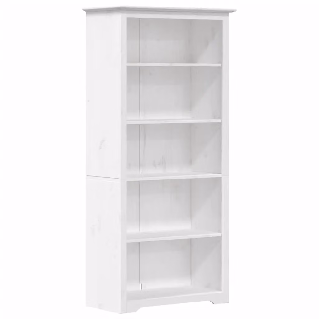 Berkfield Home BODO 5-Tier White Solid Wood Pine Bookcase, W/D/H: 80 x 38 x 180 cm – 2