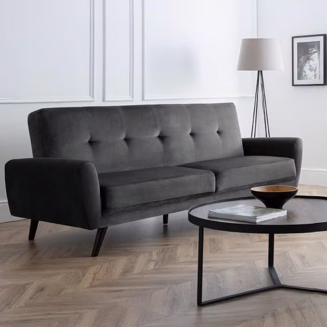 Julian Bowen Monza Grey Velvet 2 Seater Sofa