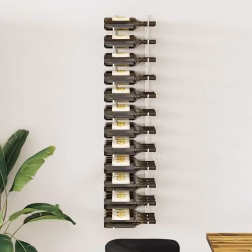 vidaXL Wall Mounted Metal Wine Rack for 36 Bottles, White – 2