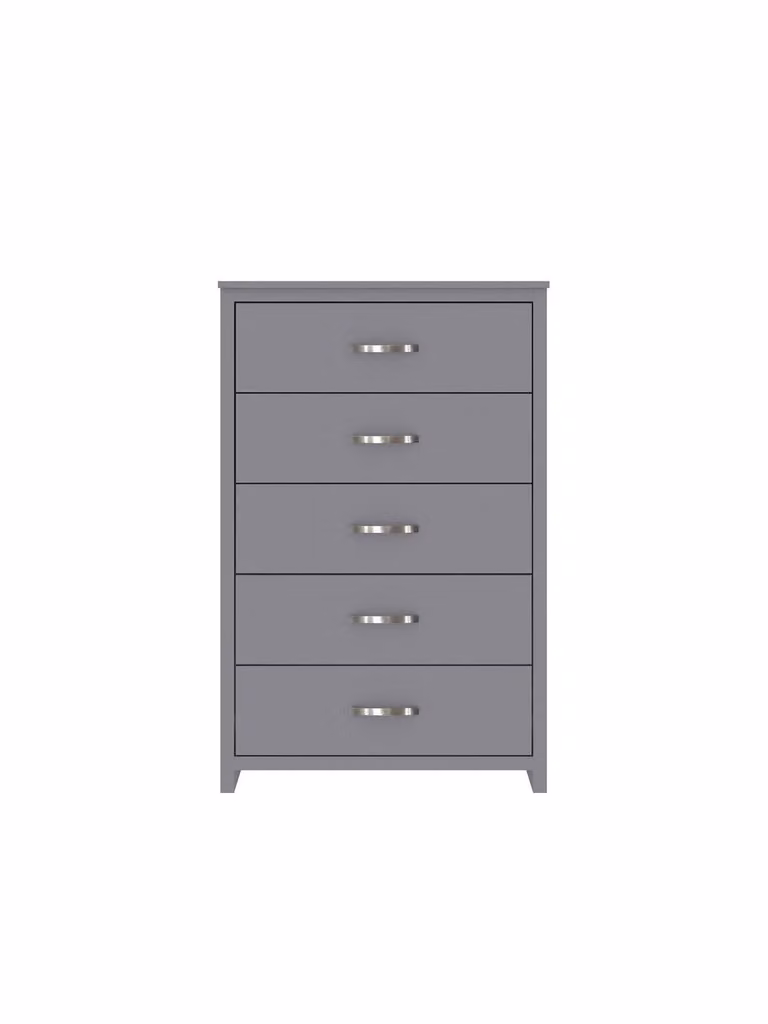 Ely 5 Drawer Chest in Grey by Cheap Furniture Warehouse