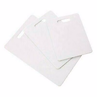 KAV Masterclass Durable Plastic Cutting Board Set of 3 in White with Handles and Dishwasher Safe Design – 1