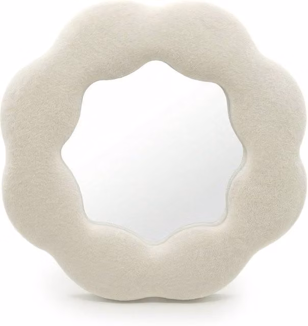 Serenityy Soft Wall Flower Mirror in Beige and Sand, W/D/H: 25.4 x 25.4 x 2.3 cm – 1