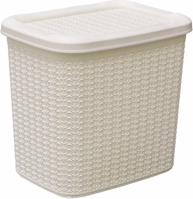 JVL Loop 10L Open Weave Plastic Storage Basket in White or Beige