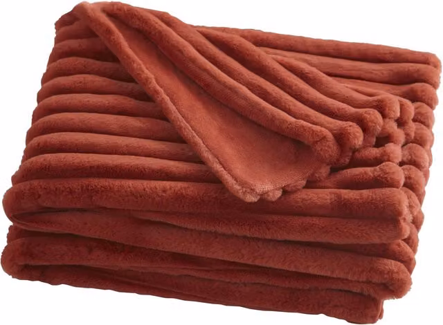 Appletree Morritz Faux Fur Bedspread Throw in Terracotta, W: 180 cm, D: 130 cm