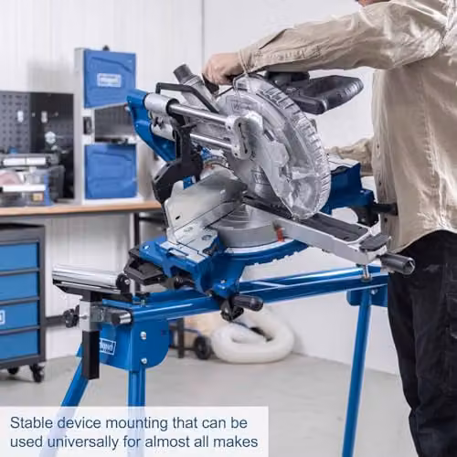 Scheppach UMF2000 Universal Mitre Saw Stand, Foldable and Portable Saw Base with 2m Arm and 250kg Load Capacity – 2