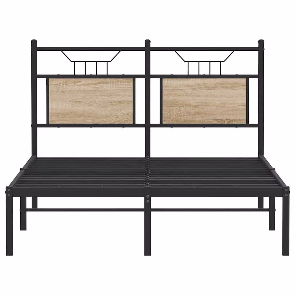 Berkfield Home Decorative Small Double Bed Frame in Sonoma Oak and Black, W/D/H: 200 x 120 x 91.5 cm – 3