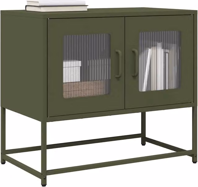 Berkfield Home TV Cabinet in Olive Green, W/D/H: 68 x 39 x 60.5 cm