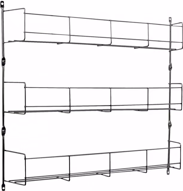 Oypla Black Metal 3 Tier Wall Mounted Spice and Herb Rack