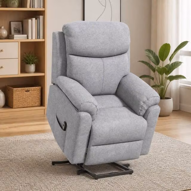 STILVORA Electric Lift Recliner Chair with Massage in Grey Fabric