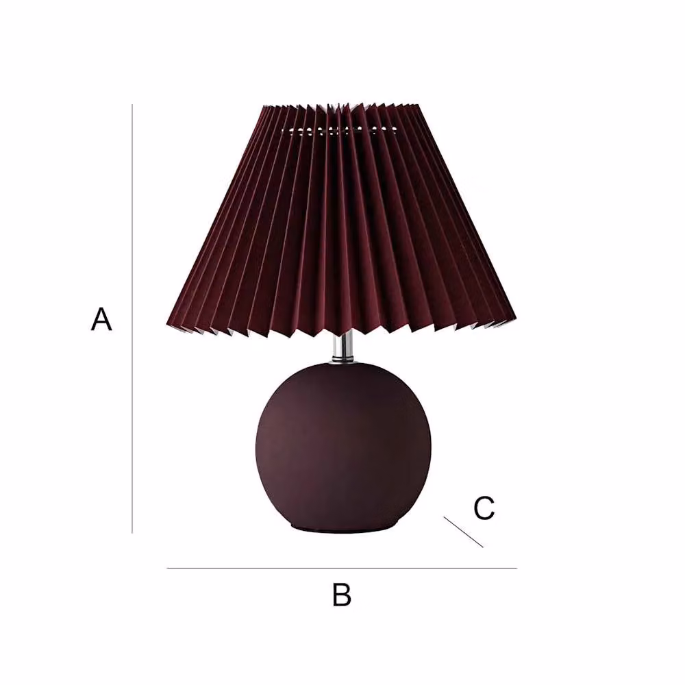ValueLights Beattie Burgundy Ceramic Table Lamp with Origami Shade – 4