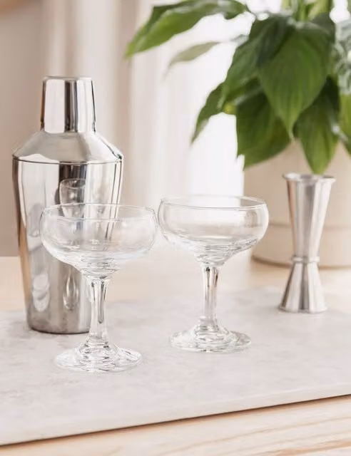 Uberstar Espresso Martini Cocktail Gift Set in Silver Stainless Steel and Glass